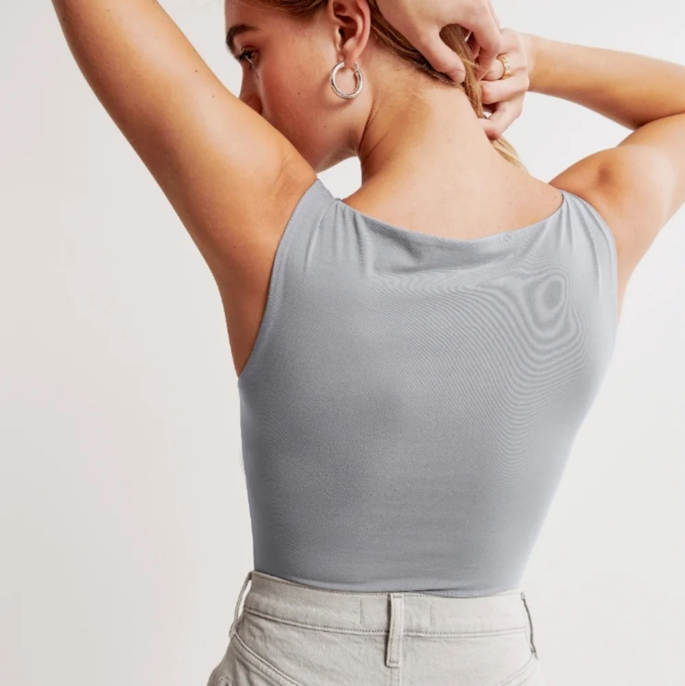 New!Abercrombie & Fitch Women's Cotton-Modal Slash Bodysuit - Picture 3 of 9